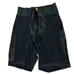 Figurettes vintage girdle size B black with 3 garter long leg open crotch